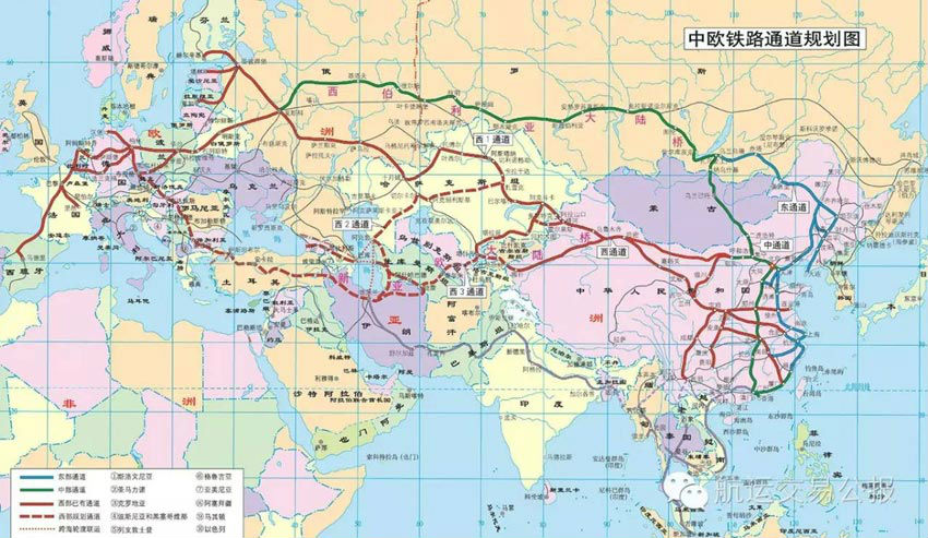 中欧班列线路图